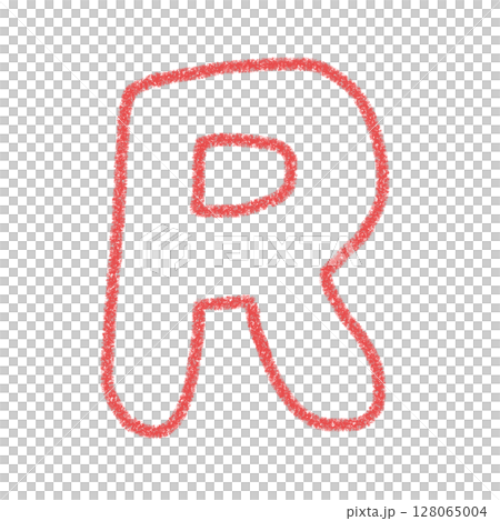 字母 R 手寫字母 可愛 材質 紅色 插圖 材質 圖示 蠟筆風格 128065004