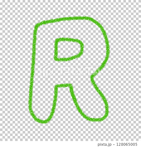 字母 R 手寫字母 可愛 材質 綠色 插圖 材質 圖示 蠟筆風格 128065005