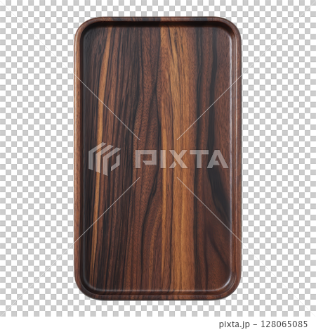 Rectangular wooden tray with rich, dark grain pattern and smooth finish, ideal for serving or decorative purposes. elegant design adds touch of sophistication to any setting Rectangular wooden tray with rich, dark grain pattern and smooth finish, ideal for serving or decorative purposes. elegant design adds touch of sophistication to any setting 128065085