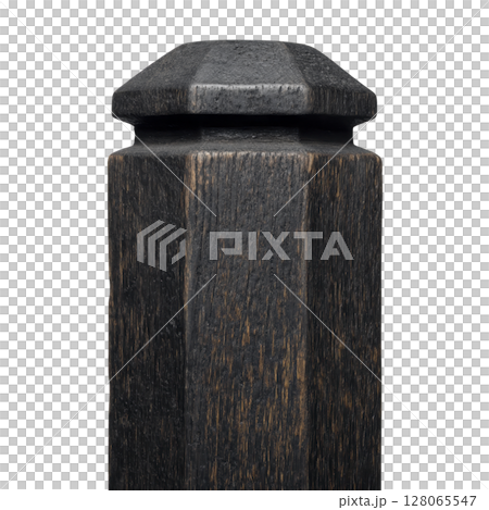 Dark wooden post with square top, featuring...のイラスト素材 [128065547] - PIXTA