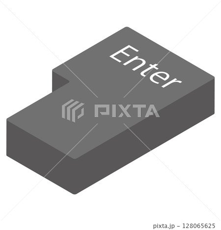 エンターキーのアイソメトリック風イラスト 128065625