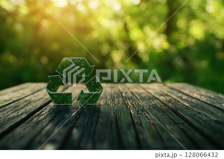 Ecology recycle icon in green color Ecology recycle icon in green color 128066432