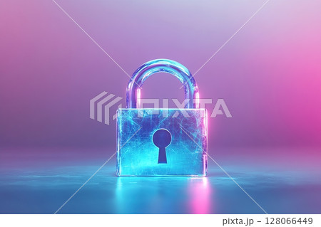 Illustration of digital padlock icon symbol 128066449