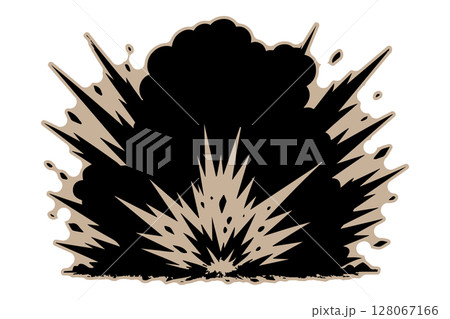 火薬に点火して爆発したシーン 128067166