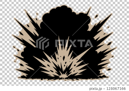 火薬に点火して爆発したシーン 128067166