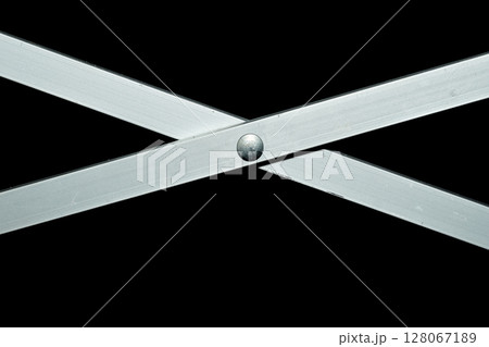 X shaped metal sliding folding crossbar on black 128067189