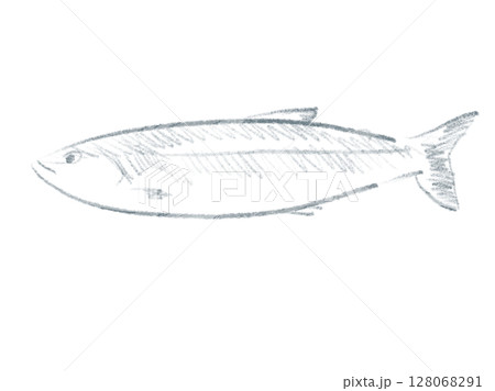 筆でシンプルにかいたような魚の和風の手書きイラスト 筆でシンプルにかいたような魚の和風の手書きイラスト 128068291