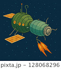 軌道を駆ける緑の船 128068296