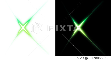 緑の発光Xライト 透明と黒背景のデザイン 緑の発光Xライト 透明と黒背景のデザイン 128068636
