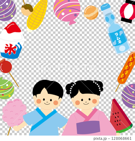 夏季節日框架 128068661