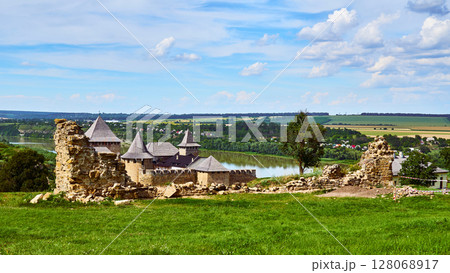 Archaeological excavations on the river bank near the old fortress Archaeological excavations on the river bank near the old fortress 128068917