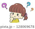 疑問を持っている女の子のイラスト 128069678