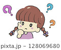 疑問を持っている女の子のイラスト 128069680