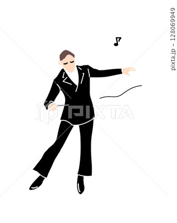 音楽を奏でる指揮者 128069949