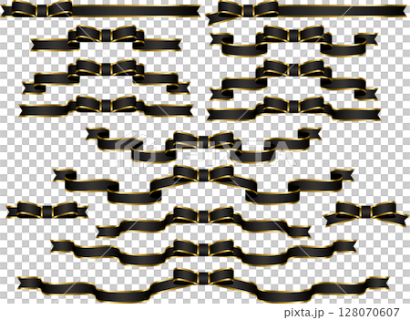 Ribbon, 19 black, butterfly border 2 128070607