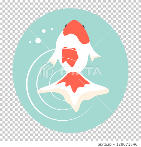 Icon of goldfish swimming underwater 128071346