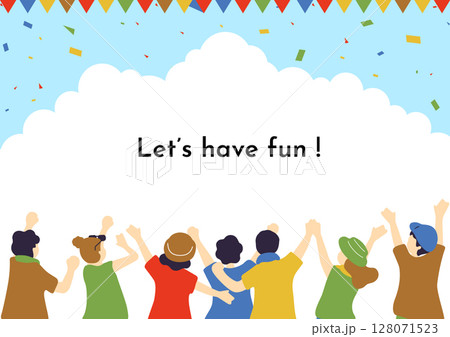 盛り上がる大勢の人達 128071523