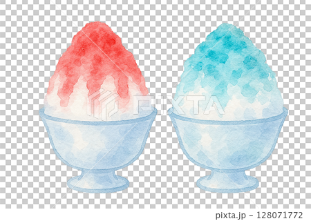 水彩夏日刨冰 水彩夏日刨冰 128071772