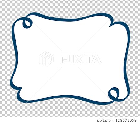 手寫筆觸方框/藍線 128071958