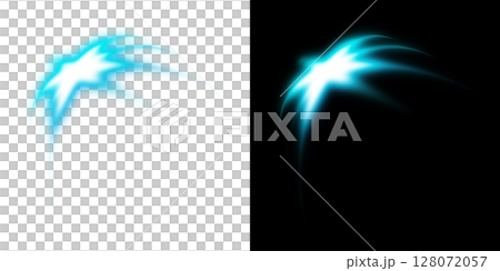 Blue luminous energy burst effect (with transparent and black background) 128072057