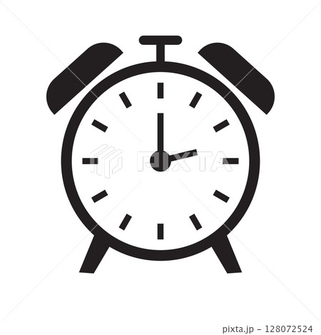 Alarm clock icon vector 128072524