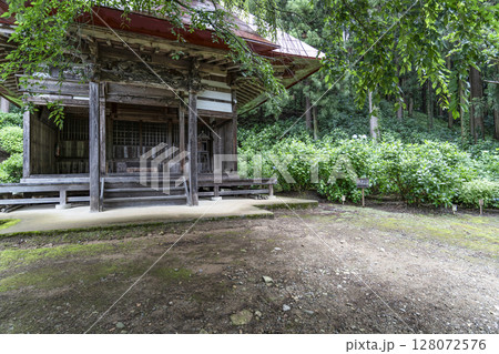 6月の弘長寺（長野県松本市）薬師堂 128072576