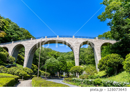 《七沢森林公園》青空に映える森のかけはし（神奈川県厚木市） 128073643