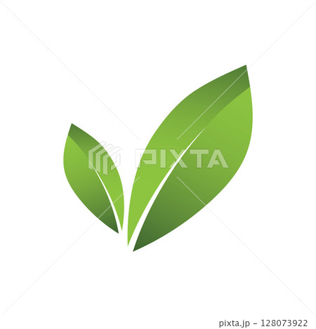 Green Leaf Logo Grapich Images 128073922