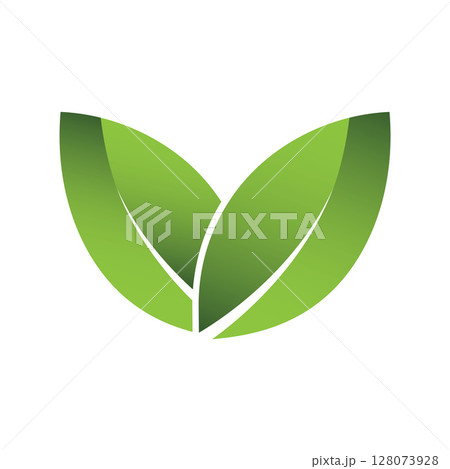 Green Leaf Logo Grapich Images 128073928