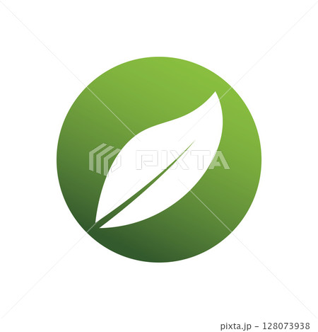 Green Leaf Logo Grapich Images 128073938