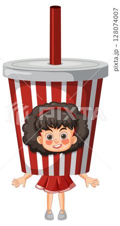 Girl in a Soda Cup Costume 128074007