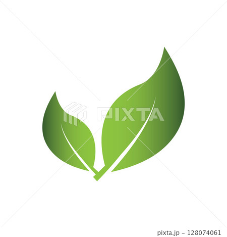 Green Leaf Logo Grapich Images 128074061