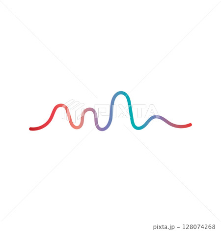 Audio technology, music sound waves vector icon illustration 128074268