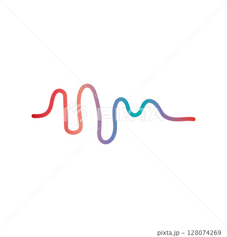 Audio technology, music sound waves vector icon illustration 128074269