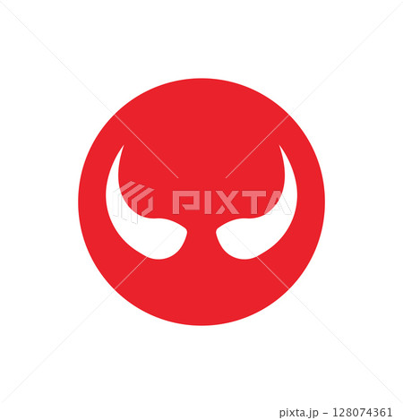 Devil horn Vector icon design illustration Template Devil horn Vector icon design illustration Template 128074361