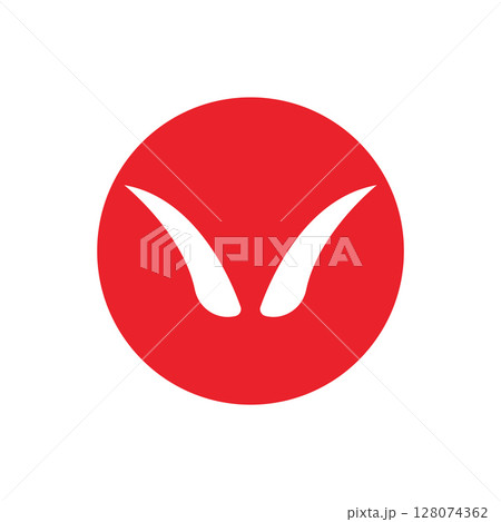 Devil horn Vector icon design illustration Template 128074362