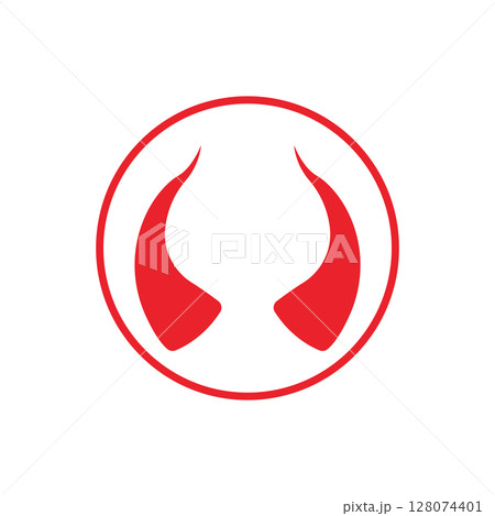Devil horn Vector icon design illustration Template 128074401