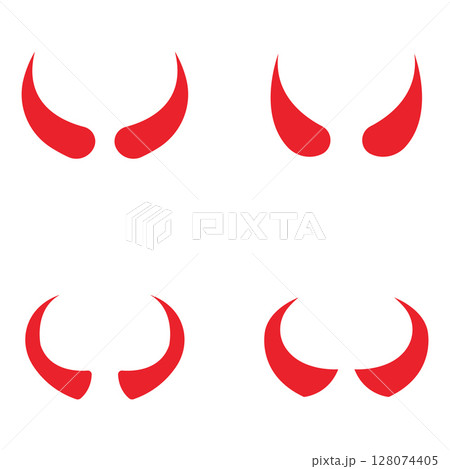 Devil horn Vector icon design illustration Template 128074405