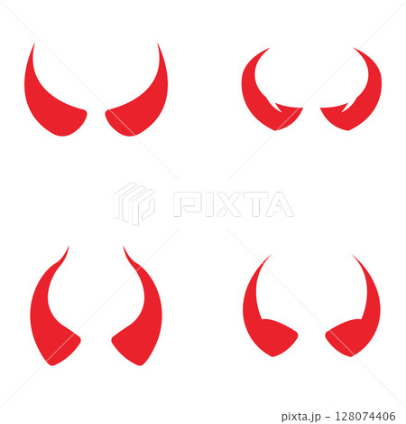 Devil horn Vector icon design illustration Template 128074406