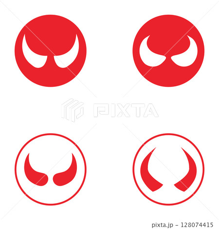 Devil horn Vector icon design illustration Template Devil horn Vector icon design illustration Template 128074415