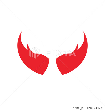Devil horn Vector icon design illustration Template 128074424