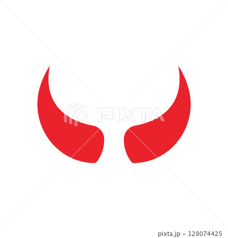 Devil horn Vector icon design illustration Template 128074425