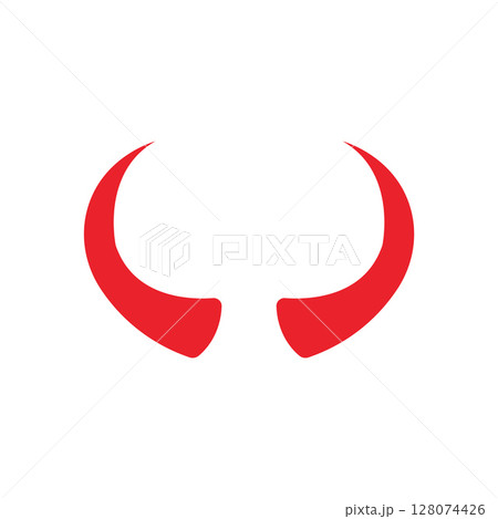 Devil horn Vector icon design illustration Template Devil horn Vector icon design illustration Template 128074426