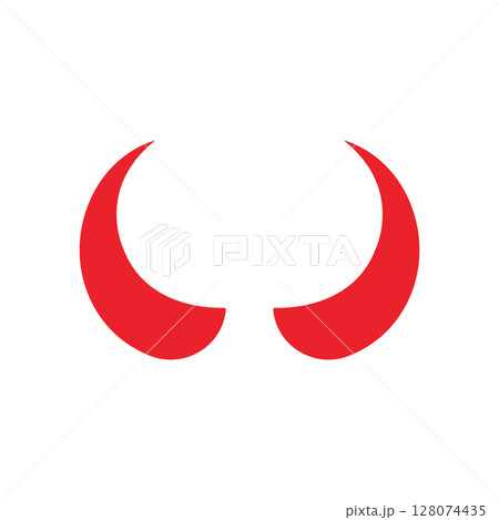 Devil horn Vector icon design illustration Template 128074435