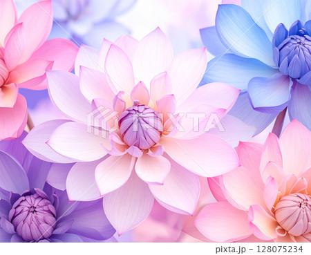 優しく咲くピンクのダリア（AI生成） 128075234