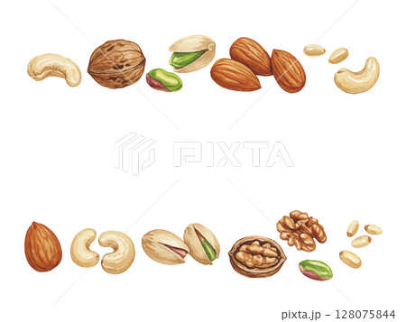 水彩風のナッツ 128075844