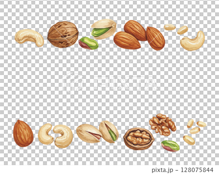水彩風のナッツ 128075844