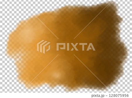 Yellow brown orange watercolor wet brush paint texture artistic background bubble illustration 128075956