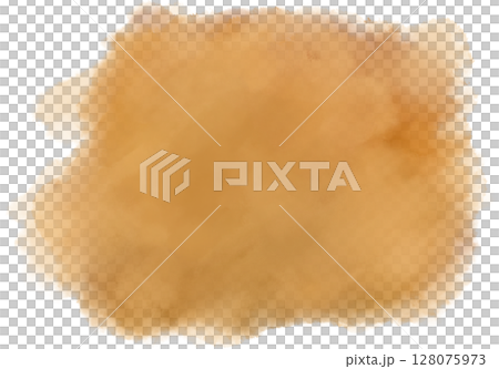 Yellow brown orange watercolor wet brush paint texture artistic background bubble illustration 128075973