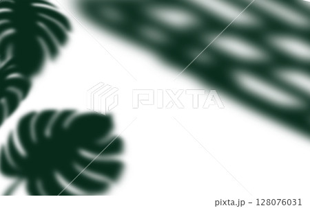 Green natural wall with tree shadow castiing blur light sunlight on floor and wall background 128076031